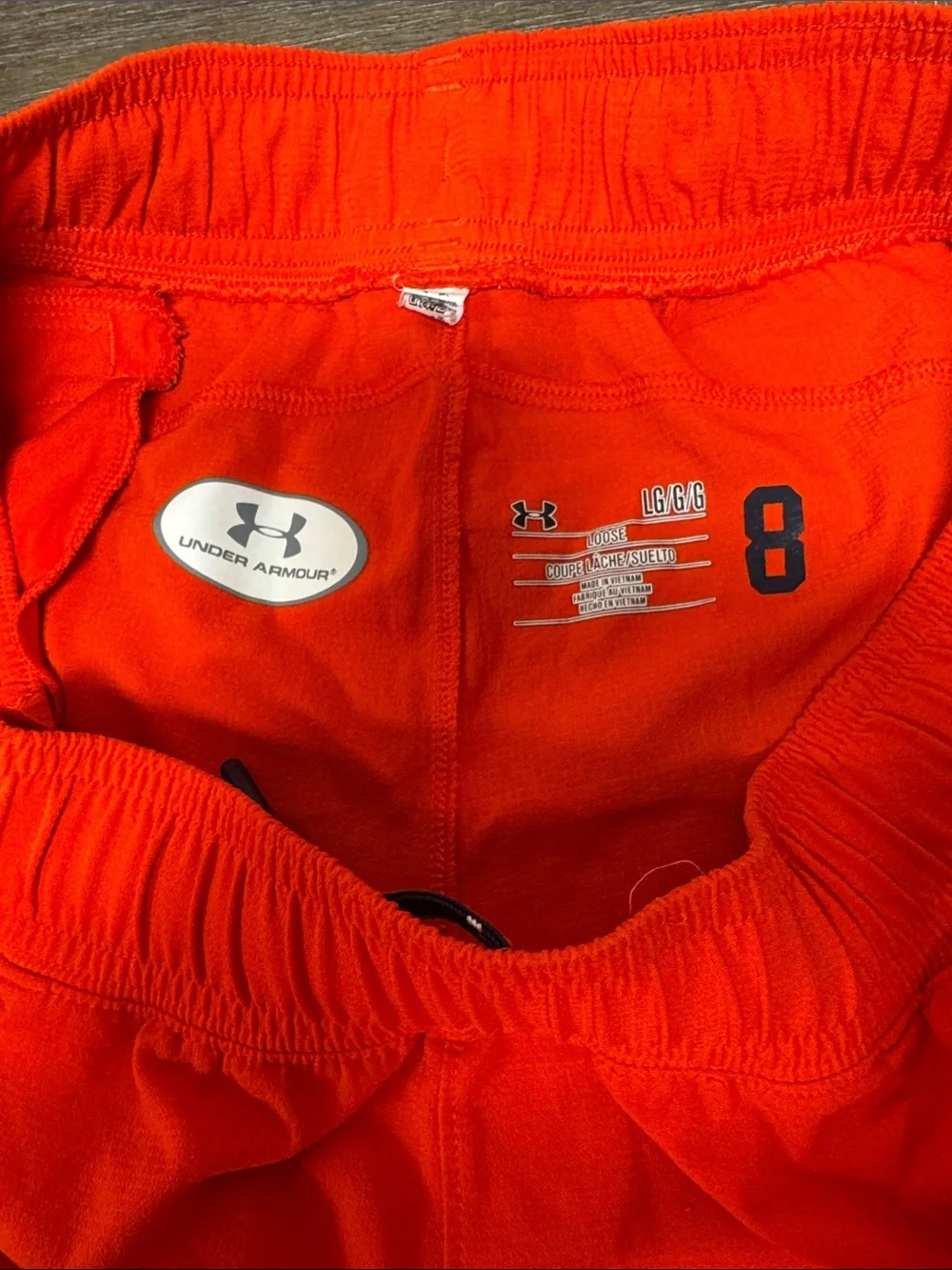 Auburn player issued Under Armour Orange Men's Athletic Shorts with Navy Accents